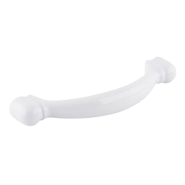 Amerock Curved Kitchen Cabinet Drawer Pull 3 in. Center To Center For Kitchen And Bathroom Hardware White BP3441GW - main